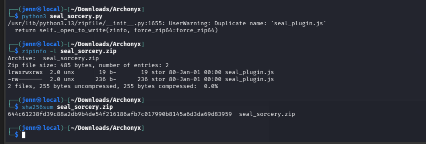 seal_sorcery.zip with duplicate seal_plugin.js entries